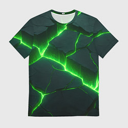 Футболка мужская Кислотный зеленый свет из плит, цвет: 3D-принт