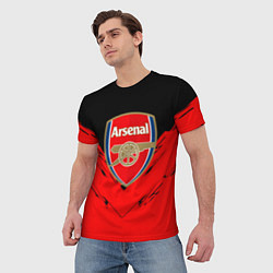 Футболка мужская Arsenal текстура краски, цвет: 3D-принт — фото 2