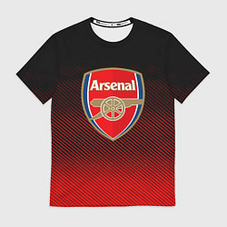 Футболка мужская Arsenal текстура полосы красные, цвет: 3D-принт