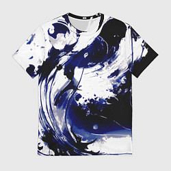 Футболка мужская Чёрно-фиолетовый абстракция волна, цвет: 3D-принт