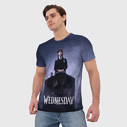 Футболка мужская Уэнсдей и вещь на могиле Wednesday, цвет: 3D-принт — фото 2