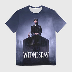 Футболка мужская Уэнсдей и вещь на могиле Wednesday, цвет: 3D-принт