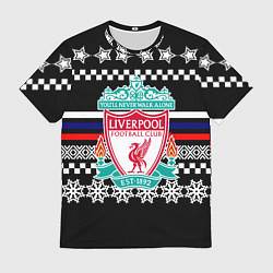 Футболка мужская Ливерпуль текстура триколор зима, цвет: 3D-принт