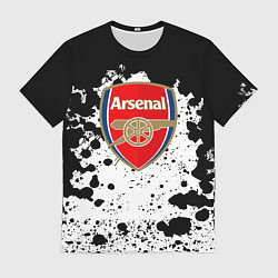 Футболка мужская Арсенал черно белые краски, цвет: 3D-принт