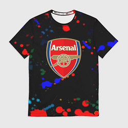 Футболка мужская Arsenal неоновые брызги красок, цвет: 3D-принт