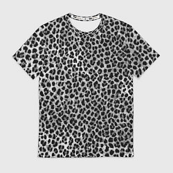 Футболка мужская Леопардовый серый с чёрными пятнами, цвет: 3D-принт