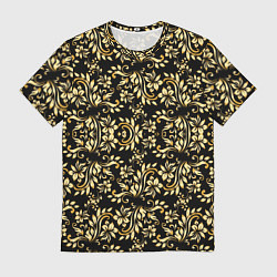 Футболка мужская Народная русская роспись - позолота паттерн, цвет: 3D-принт