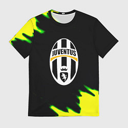 Футболка мужская Ювентус кислотные краски лого, цвет: 3D-принт