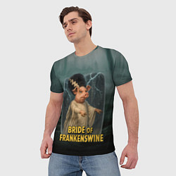 Футболка мужская Франкенштейн свинья невеста, цвет: 3D-принт — фото 2