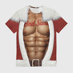 Футболка мужская Костюм плохого Санты с накаченным телом, цвет: 3D-принт
