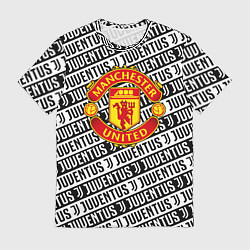 Футболка мужская Манчестер Юнайтед x ювентус паттерн, цвет: 3D-принт