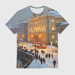 Футболка мужская Предновогодний Санкт-Петербург, цвет: 3D-принт