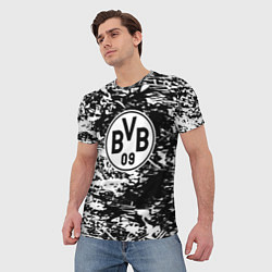 Футболка мужская Боруссиа белые краски, цвет: 3D-принт — фото 2