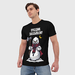 Футболка мужская Монстр снеговик с топором, цвет: 3D-принт — фото 2