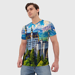 Футболка мужская Сказочный Нойшванштайн, цвет: 3D-принт — фото 2