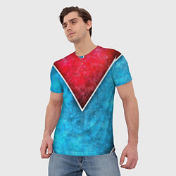 Футболка мужская Grunge superhero line - геометрические линии, цвет: 3D-принт — фото 2