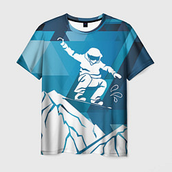 Футболка мужская Горы и сноубордист, цвет: 3D-принт