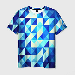 Футболка мужская Синяя геометрия, цвет: 3D-принт