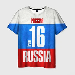 Футболка мужская Russia: from 16, цвет: 3D-принт
