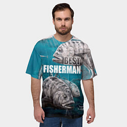 Футболка оверсайз мужская Best fisherman, цвет: 3D-принт — фото 2