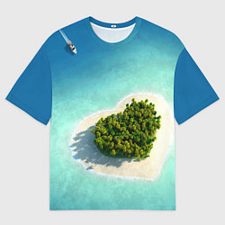 Футболка оверсайз мужская Остров, цвет: 3D-принт