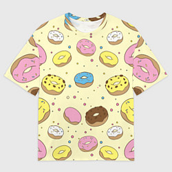 Футболка оверсайз мужская Сладкие пончики, цвет: 3D-принт