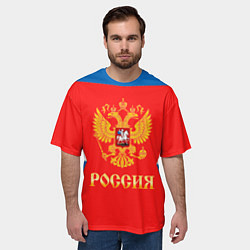 Футболка оверсайз мужская Сборная РФ: домашняя форма, цвет: 3D-принт — фото 2