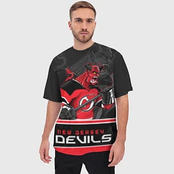 Футболка оверсайз мужская New Jersey Devils, цвет: 3D-принт — фото 2