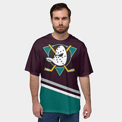 Футболка оверсайз мужская Anaheim Ducks, цвет: 3D-принт — фото 2