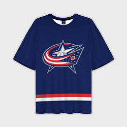 Мужская футболка оверсайз Columbus Blue Jackets