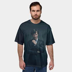 Футболка оверсайз мужская Шерлок в костюме, цвет: 3D-принт — фото 2