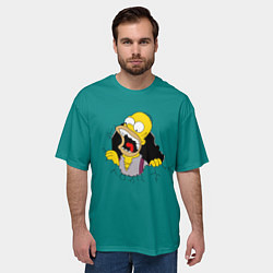 Футболка оверсайз мужская Alien-Homer, цвет: 3D-принт — фото 2