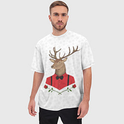 Футболка оверсайз мужская Christmas Deer, цвет: 3D-принт — фото 2