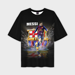 Футболка оверсайз мужская Messi FCB, цвет: 3D-принт