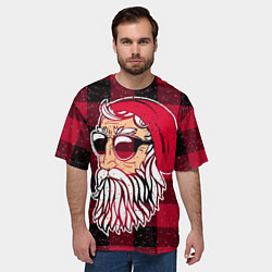 Футболка оверсайз мужская Санта хипстер, цвет: 3D-принт — фото 2