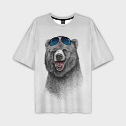 Мужская футболка оверсайз Счастливый медведь