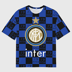 Футболка оверсайз мужская Милан - Интер ФК, цвет: 3D-принт