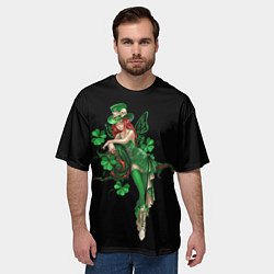 Футболка оверсайз мужская Ирландская фея Лепрекон, цвет: 3D-принт — фото 2