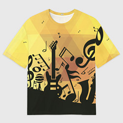 Мужская футболка оверсайз Любовь к музыки