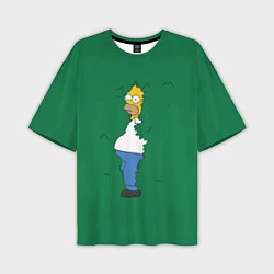 Мужская футболка оверсайз Гомер в кустах