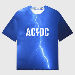 Футболка оверсайз мужская AC/DC: Lightning, цвет: 3D-принт