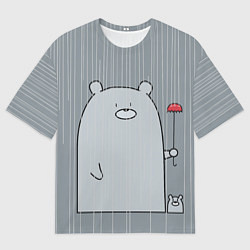 Футболка оверсайз мужская Медвежата под дождем, цвет: 3D-принт