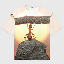 Футболка оверсайз мужская Муравей-силач, цвет: 3D-принт