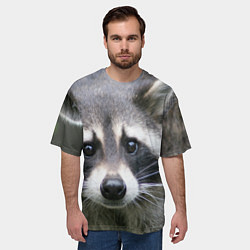 Футболка оверсайз мужская Озадаченный енот, цвет: 3D-принт — фото 2