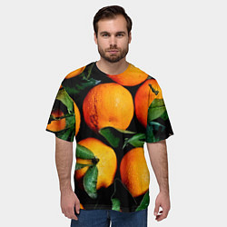 Футболка оверсайз мужская Мандаринчики, цвет: 3D-принт — фото 2