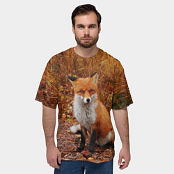 Футболка оверсайз мужская Осенняя лиса, цвет: 3D-принт — фото 2