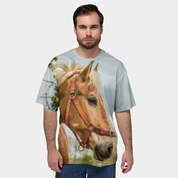 Футболка оверсайз мужская Игривая лошадка, цвет: 3D-принт — фото 2