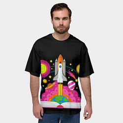 Футболка оверсайз мужская Космос, цвет: 3D-принт — фото 2