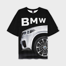 Футболка оверсайз мужская BMW: White Style, цвет: 3D-принт