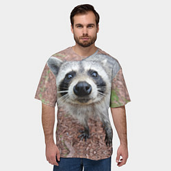 Футболка оверсайз мужская Носик енота, цвет: 3D-принт — фото 2